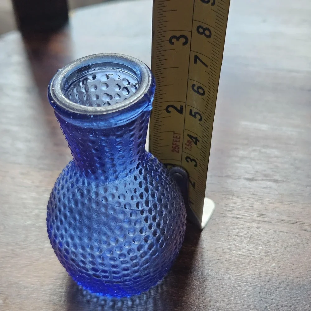 Vintage Cobalt Blue Hobnail Bud Vase Made in Taiwan‎ Mini Shelf Decor